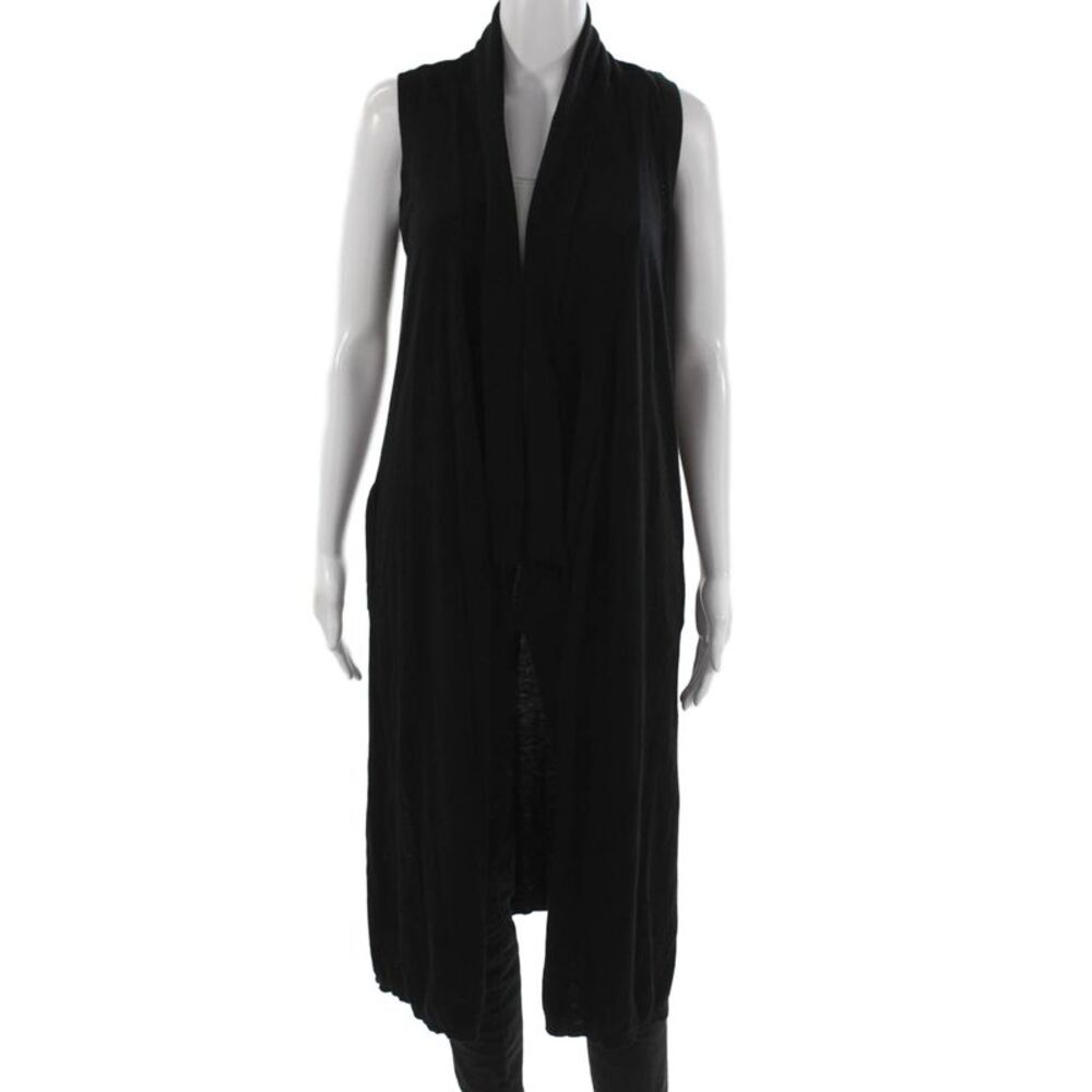 Splendid Women Classic Solid Black Vest Size S